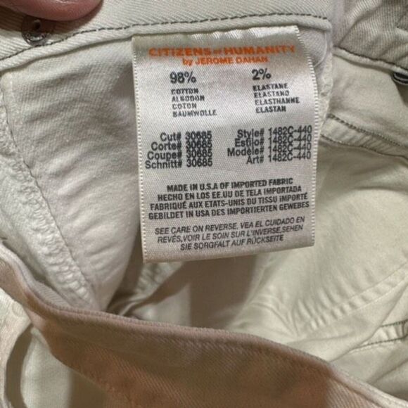 Citizens of Humanity Womens Low Rise Moto Utility Skinny Jeans Off White Size 25 - Picture 2 of 10